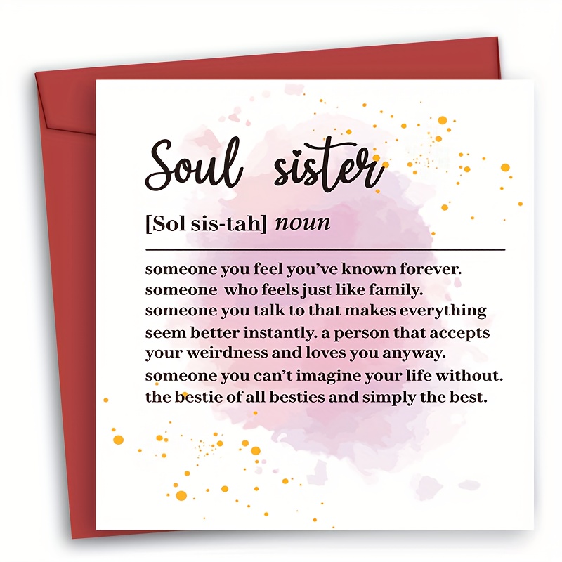 Soul Sister Definition Thank You Card Card for Bestie Friendship Thanks  Card Best Friend Card Dictionary Style Card -  Canada