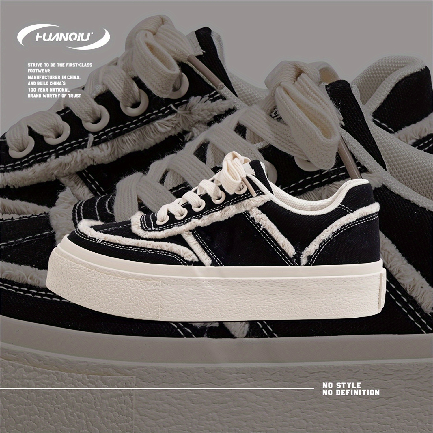 Women's Lace-up Canvas Shoes Thick Sole Casual Board Shoes