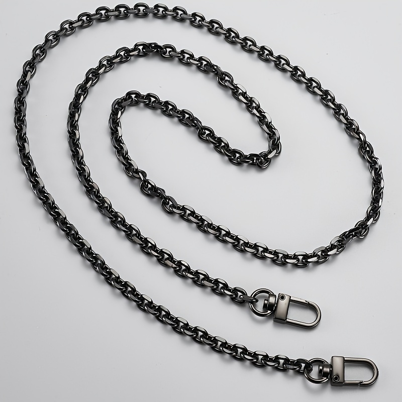 Metal Plus Leather Purse Chain Strap Gold Black Silver - Temu