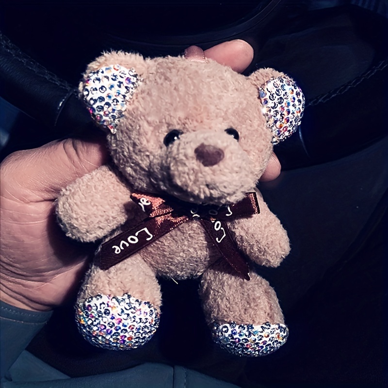 LLavero De Oso Enjoyado Con Diamantes De Imitación De Dibujos Animados,  Cartera Para Coche, Bolso, Colgante De Llavero, Joyería Para Niñas - Temu