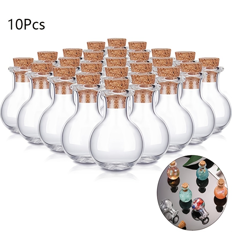 12 Pack Clear Glass Bottles with Cork Lids, Tiny 6 oz Vintage