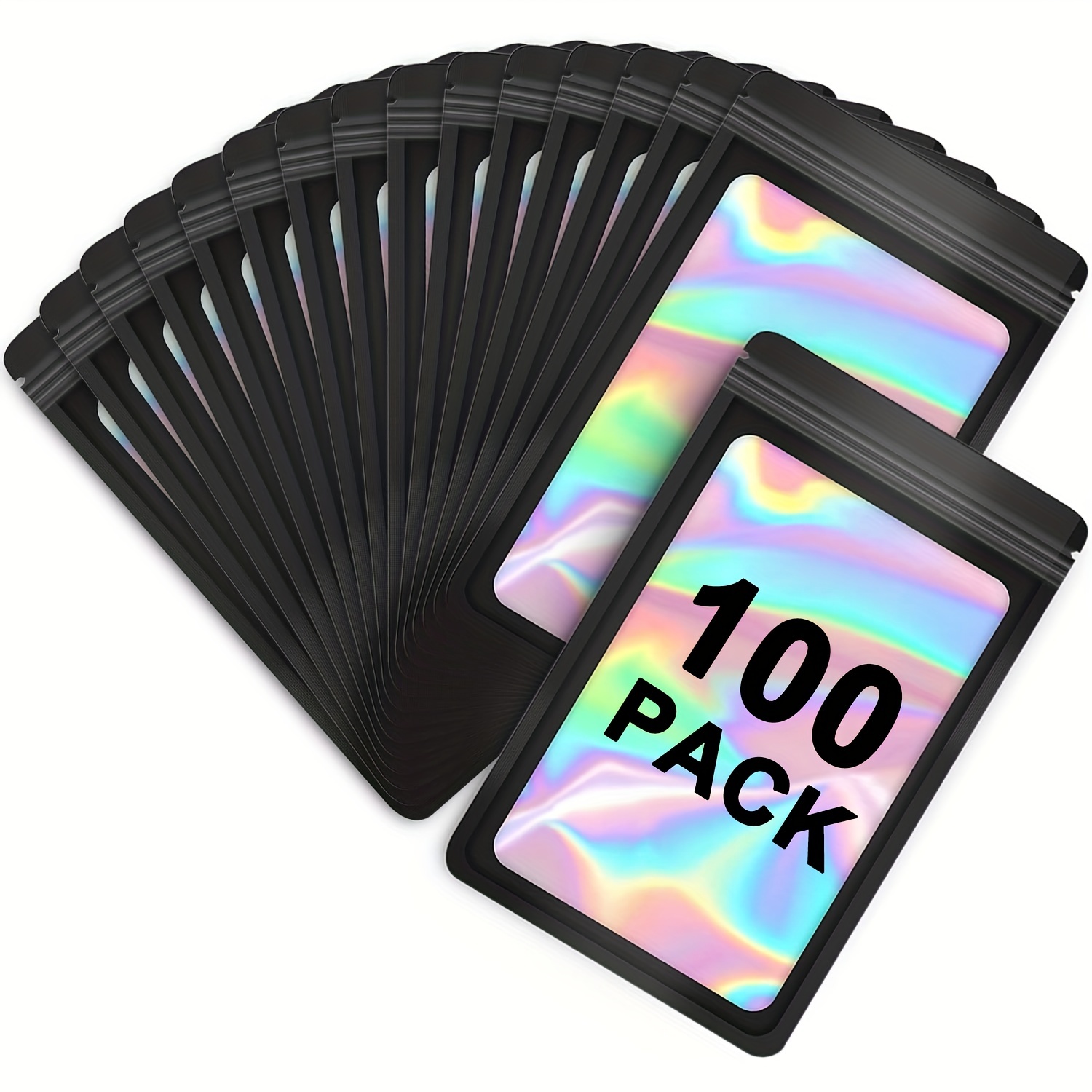 100pack mylar packaging bags for small business sample bag smell proof  resealable zipper pouch bags jewelry food Lip gloss eyelash phone case  bracelet