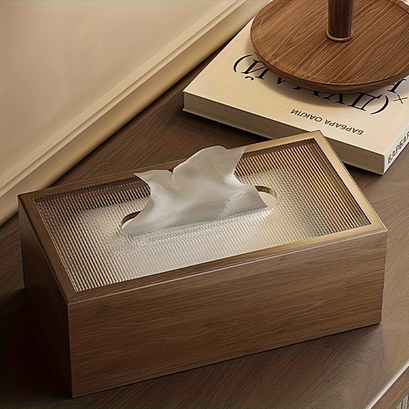 Wooden Tissue Box Cover Facial Tissue Holder Case Dispenser for