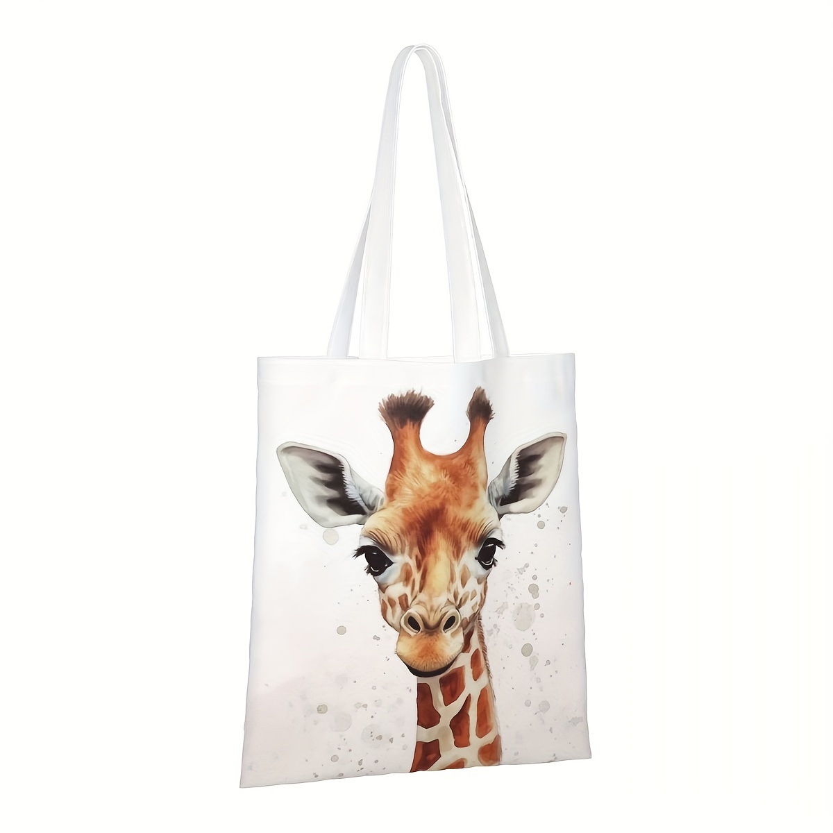 

1pc Giraffe Printed Shoulder Bag, Daily Use Shopping Grocery Handbag For Women, All-match Commuter Bag