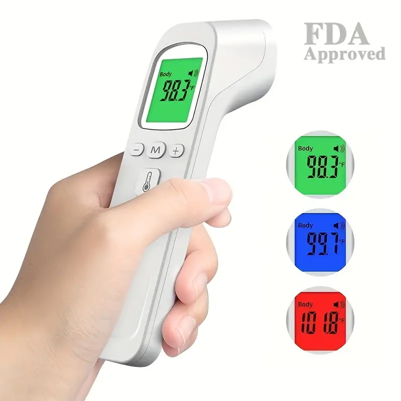 Portable No-Touch Forehead Thermometer, Digital Infrared Thermometer,  Touchless Thermometer, Large LED Digits, Quiet Feedback, Easy To Switch  Between