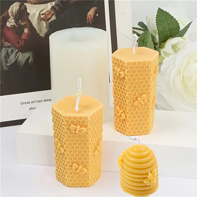 Honeycomb Beeswax Pillar Candle, Gifts