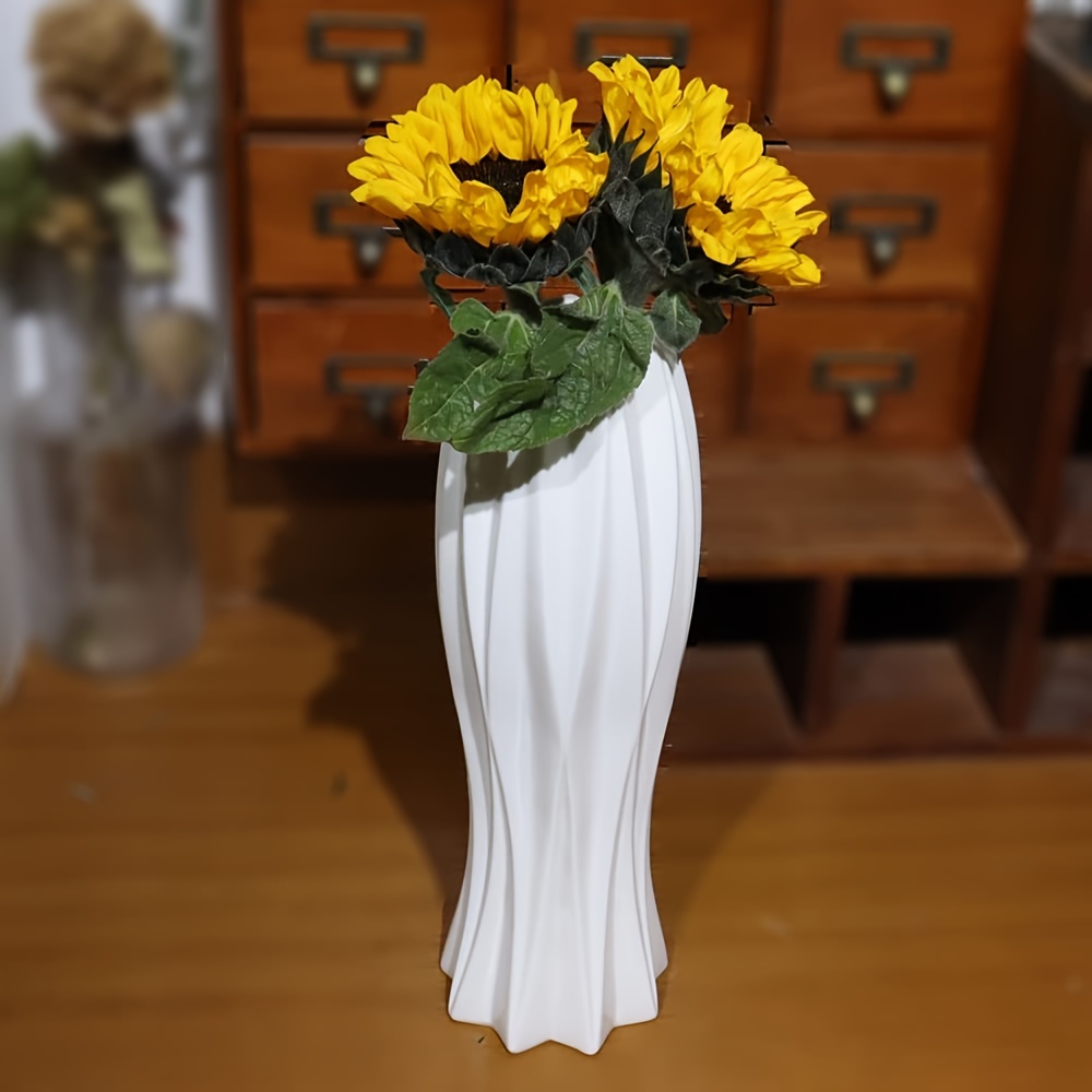  AETVRNI Jarrón de cerámica – Florero de piso blanco de 20  pulgadas de alto para decoración de sala de estar, moderno jarrón  minimalista delgado para flores, ramas y flores secas, jarrones