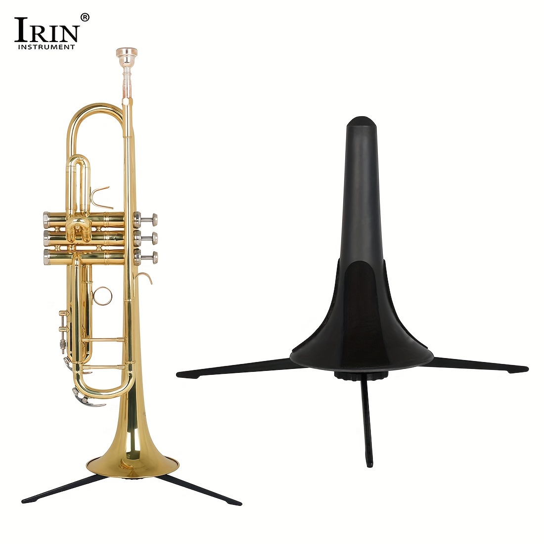 

Irin New Trumpet Stand Portable Trumpet Holder Foldable Metal With 3 Legs For Trumpets