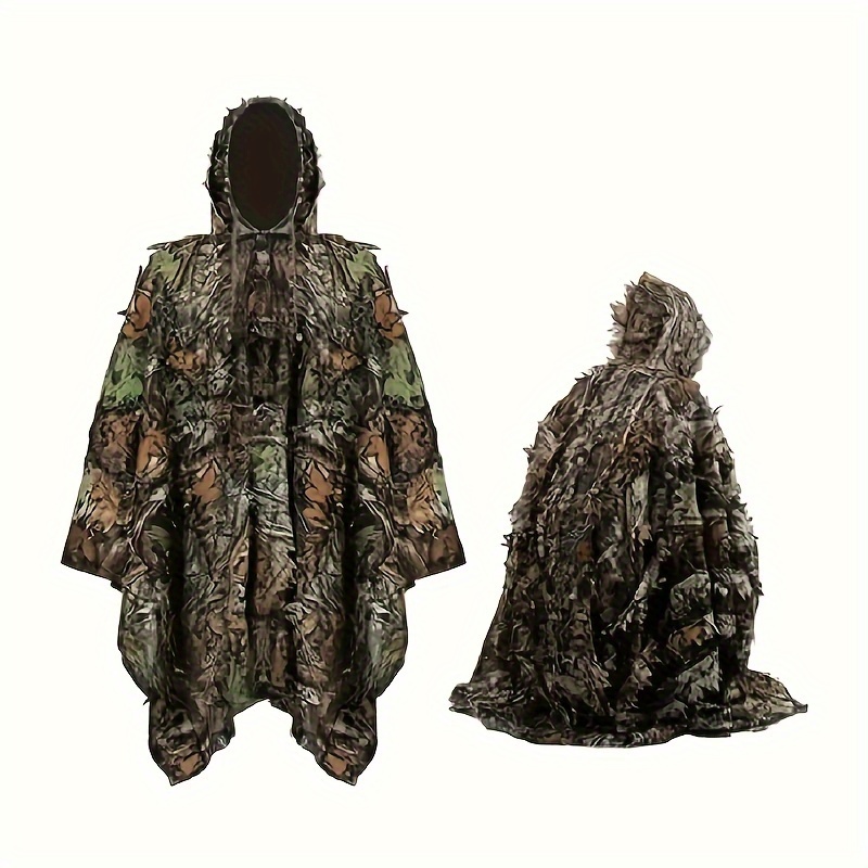 

Camouflage 3d Leaf Ghillie Suit, Bird Watching Hunting Poncho Cloak, Halloween Costume