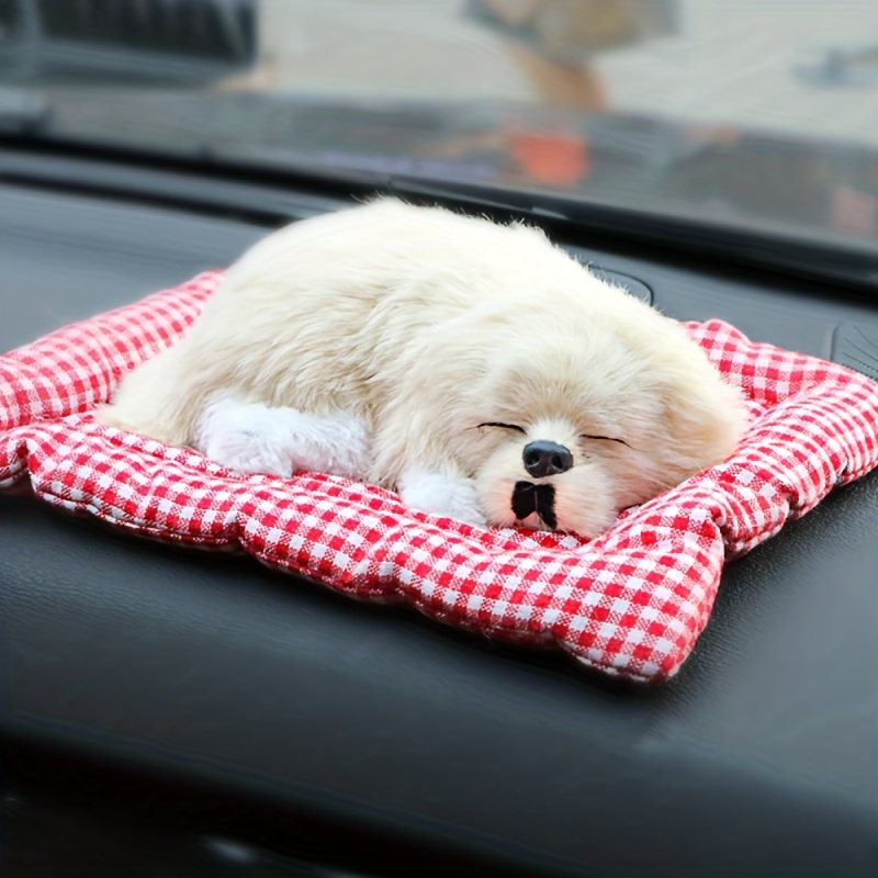1pc Car Decoration, ABS Plush Dog Design Car Decoration, Simulation  Sleeping Dog Toy Car Dashboard Decorative Ornament, Cute Car Ornament