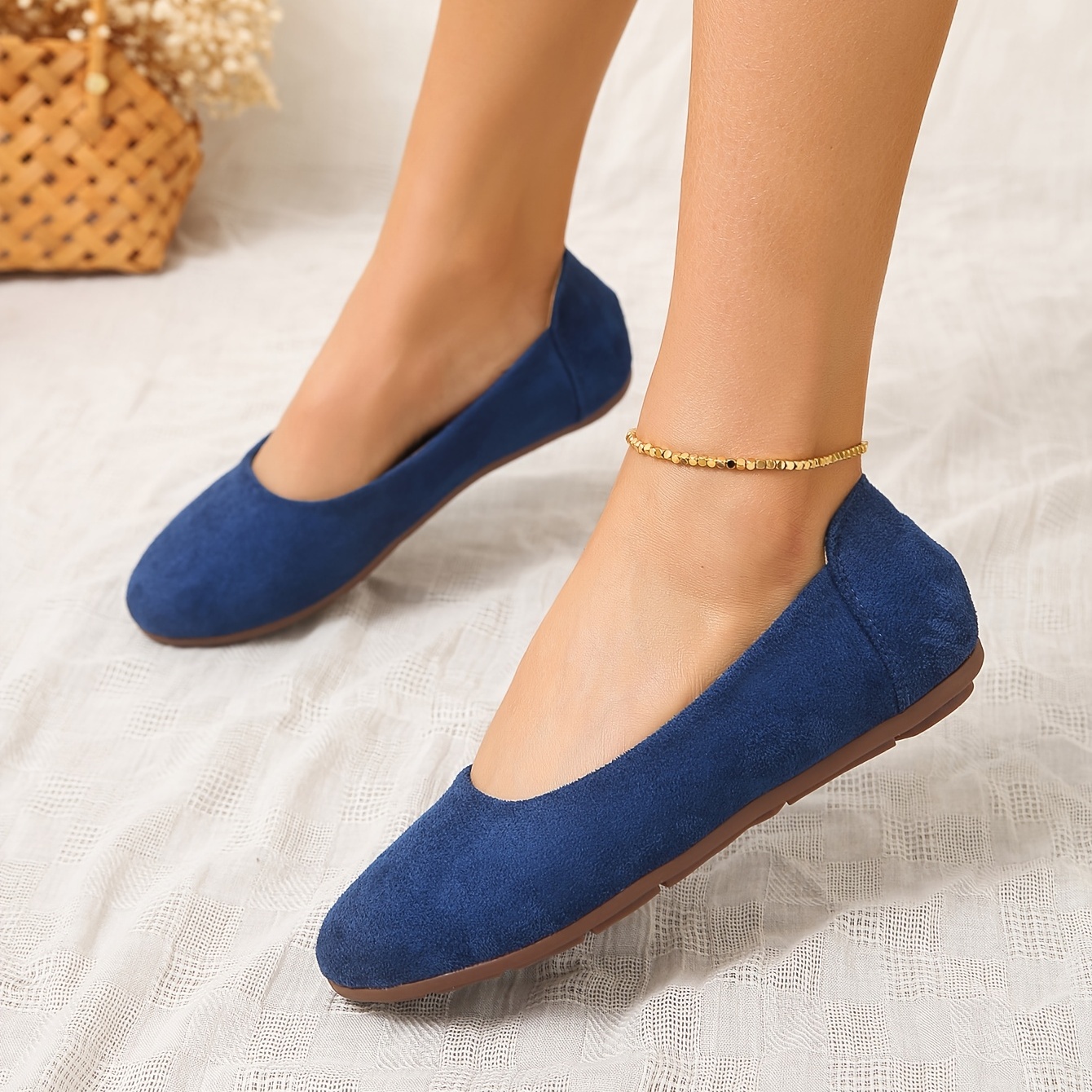 Flats with deals blue sole