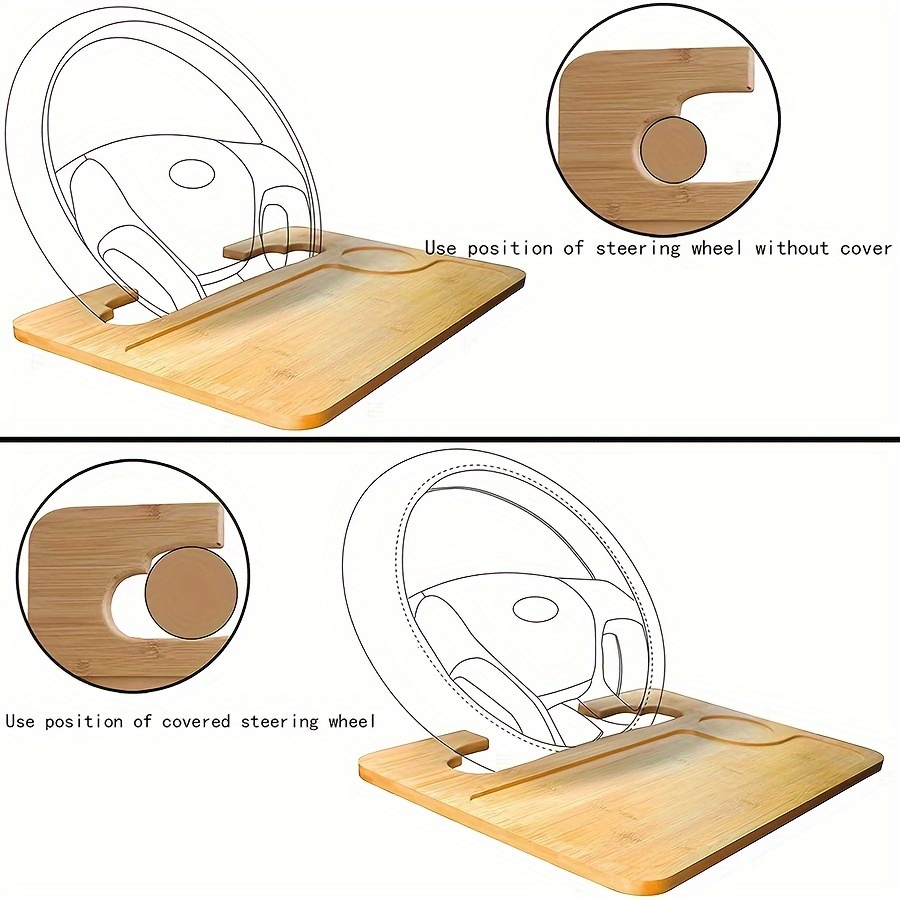 Wheel Tray Double Sided Bamboo Car Laptop Steering Wheel Temu