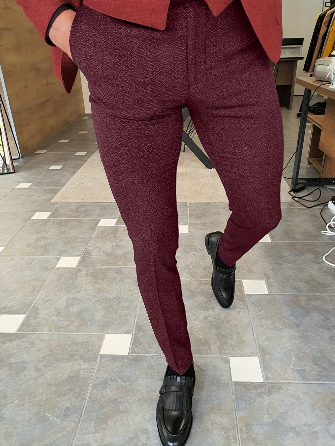 burgundy dress pants mens outfit｜TikTok Search