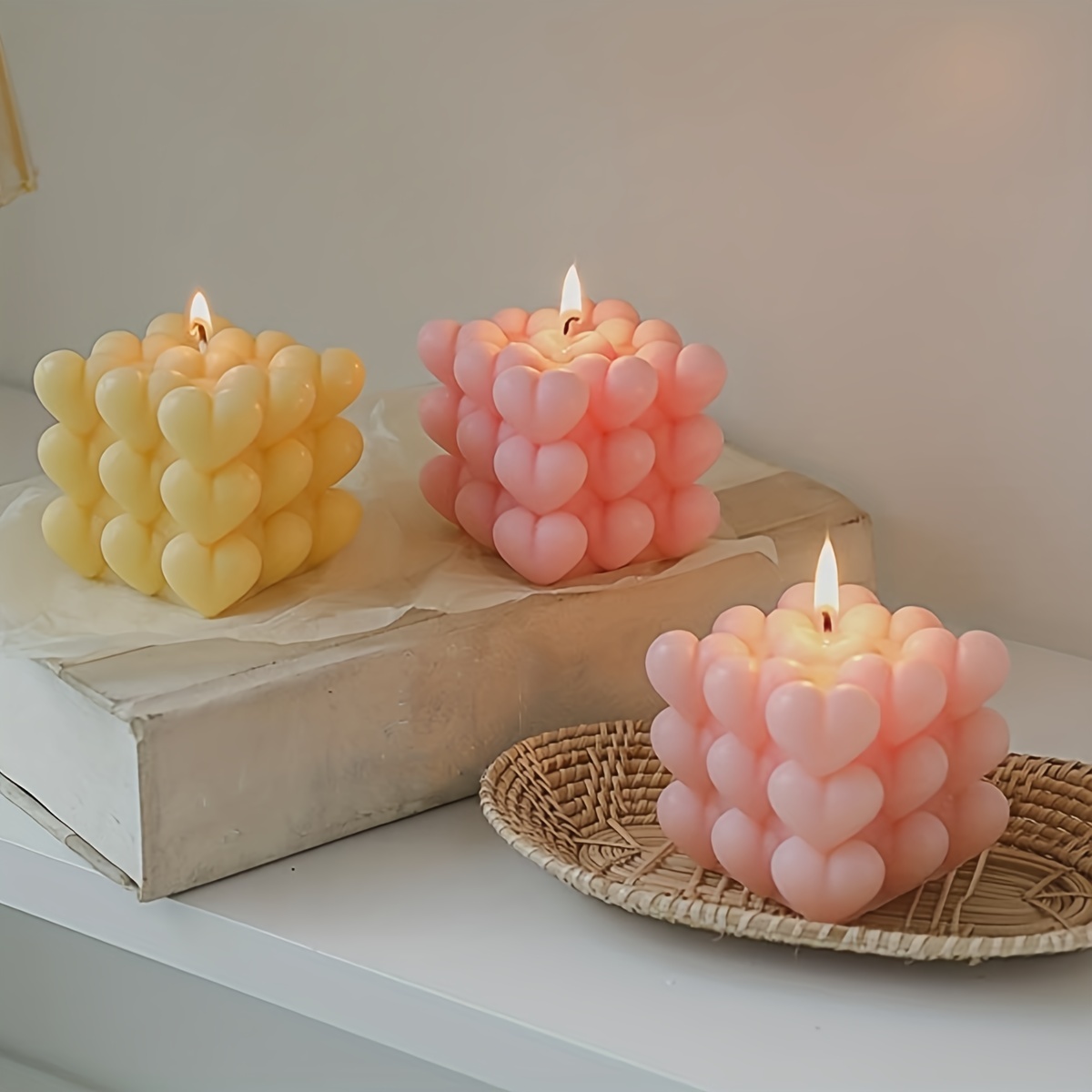 1pc Bubble Candle Molds - Silicone Mold For Candles Making, DIY 3D Moulds  For Soy Wax, Beeswax, Scented Candle, Valentine's Day Gifts (Heart Bubble)