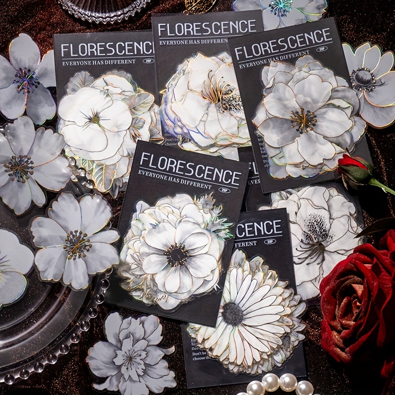 20pcs Pack Night Rose Decorative Stickers for Scrapbooking Diary Planner