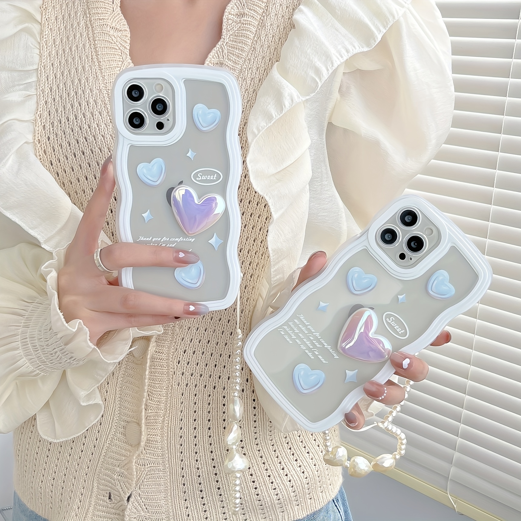 For Iphone 14 Pro Max Case Cute Love Heart Design For Women Girls