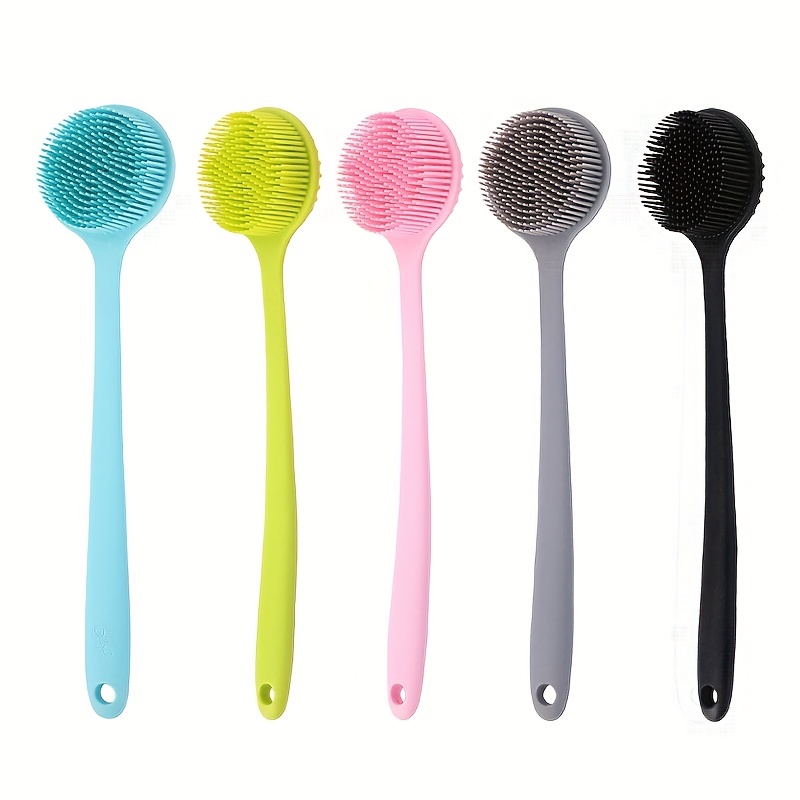 Silicone Double Sided Back Scrubber For Shower, Long Handle Bath Sponge  Shower Brush, Soft Mesh Back Cleaner Washer, Body Bath Brush For Women And  Men, Bathroom Shower Accessories - Temu