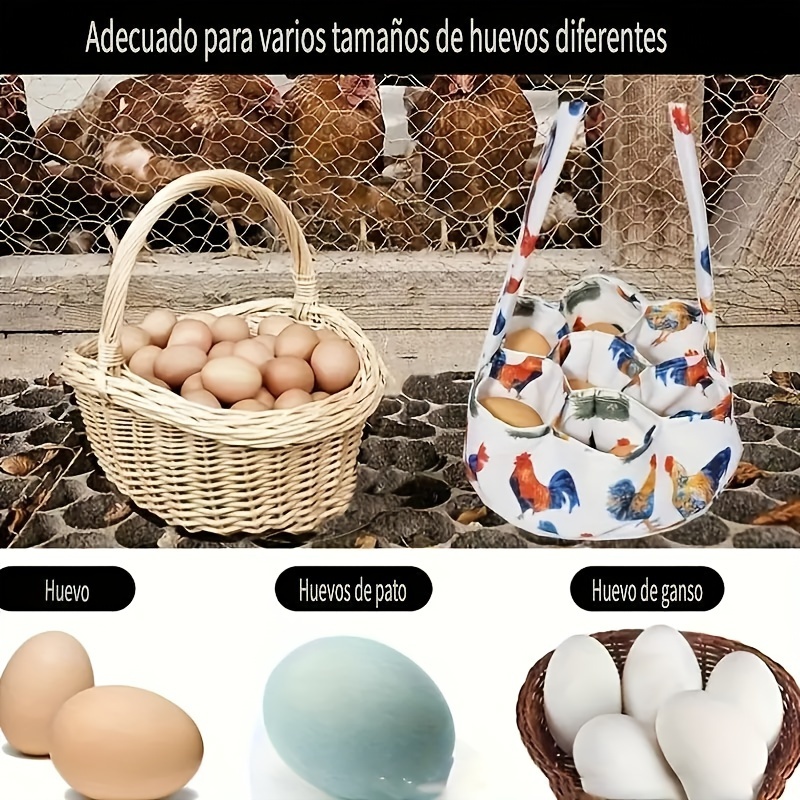 Eggs Collecting Basket Eggs Gathering Basket with 7 Pouches