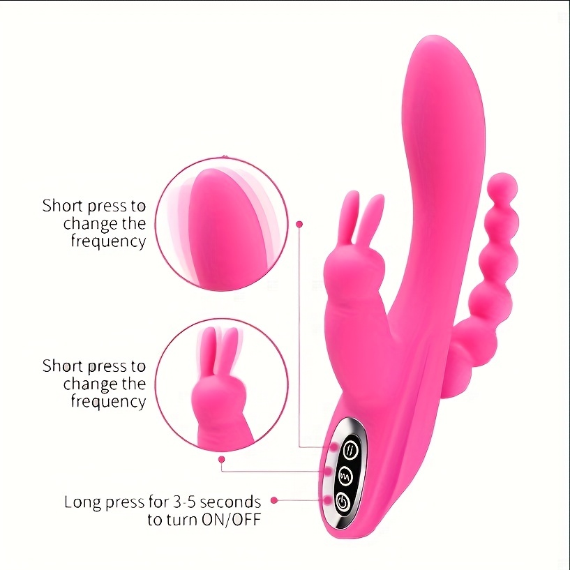 Vibrador Recargable Para Mujer Estimulador Masajeador 3 En 1 Color Rosa