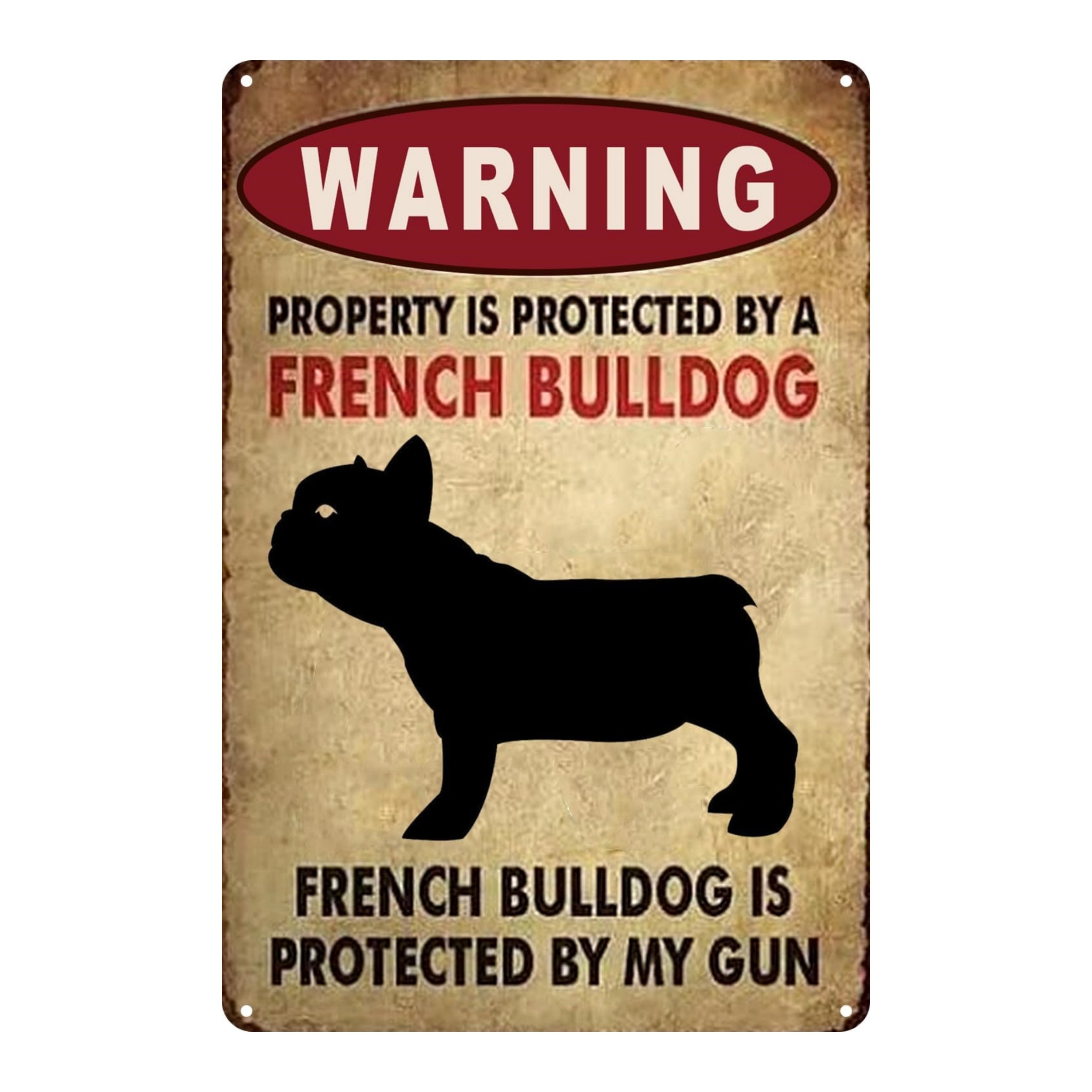 

1pc, Warning - French Bulldog Funny Metal Tin Sign (11.81"x7.87"/30x20cm), Novelty Home Decor, Room Decor, Wall Decor, Bathroom Decor, Bar Decor, Cafe Decor, Garage Decor, Farmhouse Decor