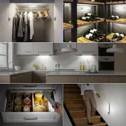 motion sensor closet light with magnetic strip led usb operated under cabinet light stick on anywhere night light bar for wardrobe cupboard kitchen hallway and stairs details 3
