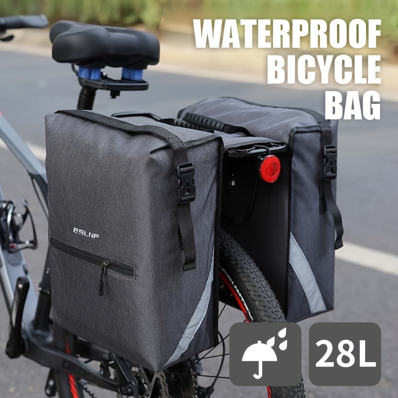 

Eslnf Bicycle Sling Bag, Road Mtb Large Capacity Waterproof Shelf Bag, Outdoor Cycling Reflective Tail Bag