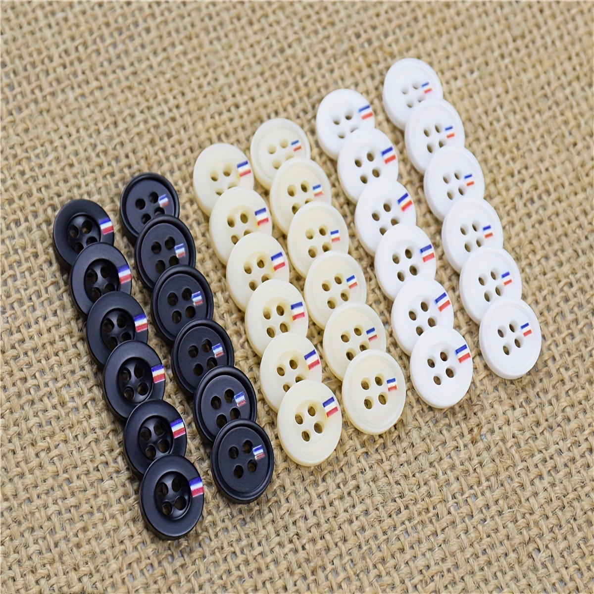 10PCS Resin Buttons High Shirt t shirt Beige Round Thin Four Eyed Button
