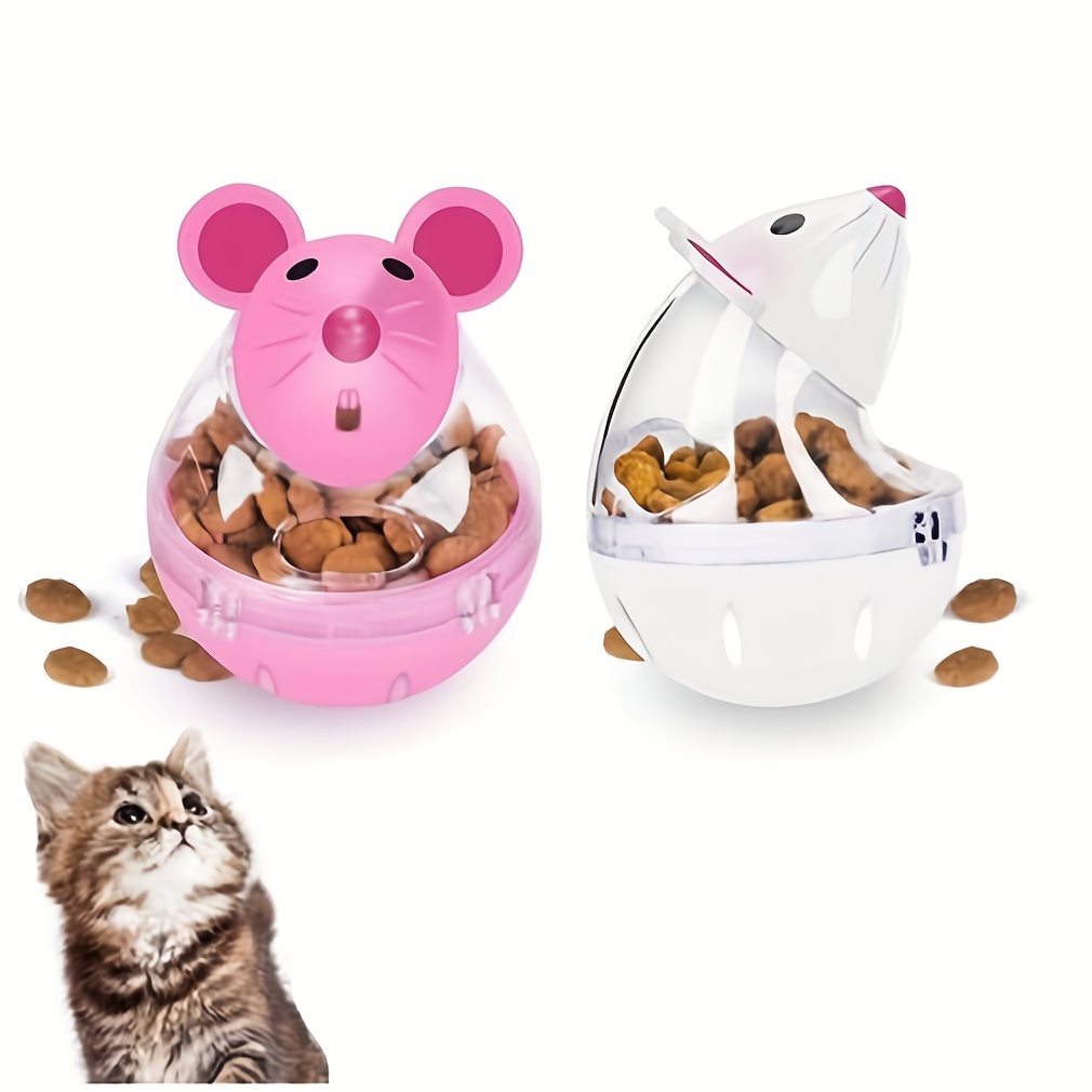 Cat Slow Feeder Cat Food Ball Mice Water Droplet Bone Tumbler Shaped Pet  -cdsx