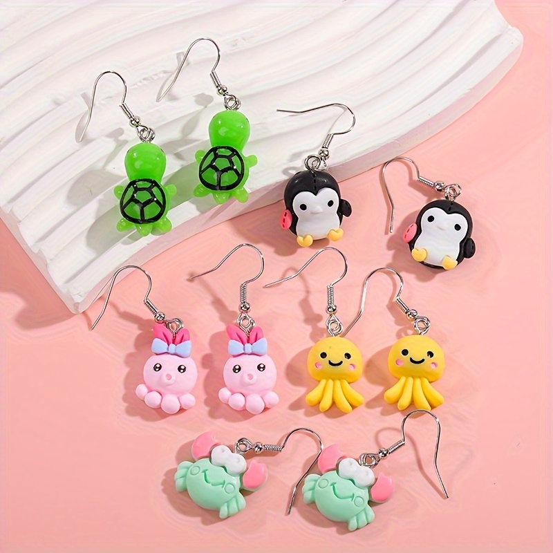 2 Paires De Boucles D'oreilles Extraterrestres - Design Créatif, Plastique Léger, Laser Argenté