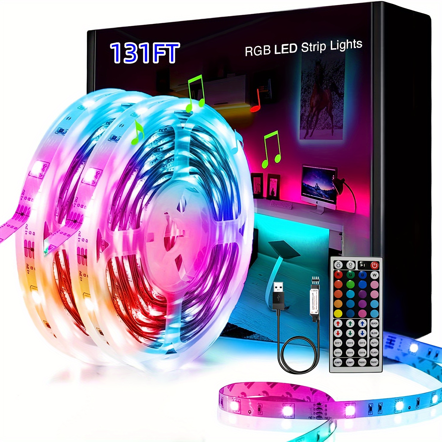 Led Strip Lights With 24 Keys 18 Light Beads 5050 Low - Temu Australia