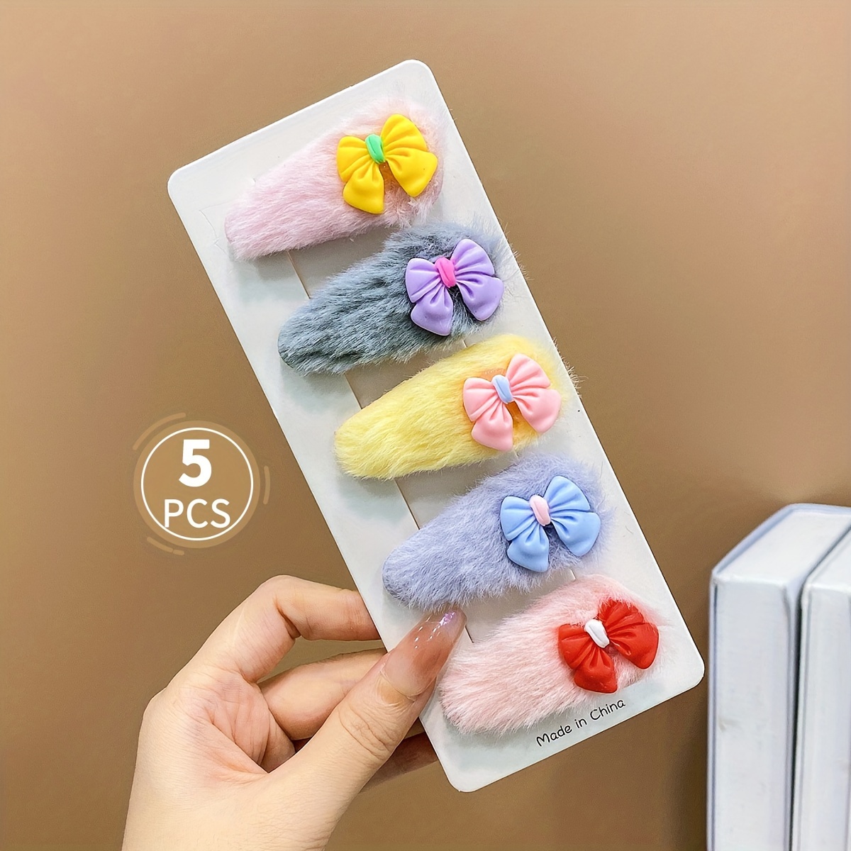 8/10/14/16pcs Ensemble De Clips À Cheveux Mignons En Peluche Pour