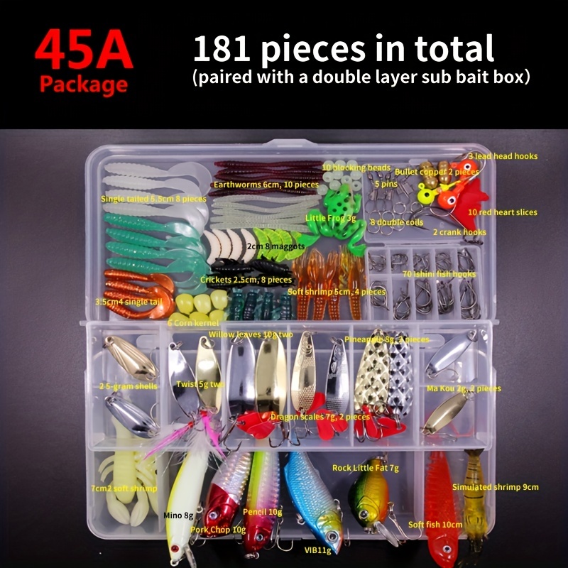 What is 177-301 PCS Fishing Lures Set Metal Jig Spoons Soft Lure Silicone  Bait Tackle Accessories Kit