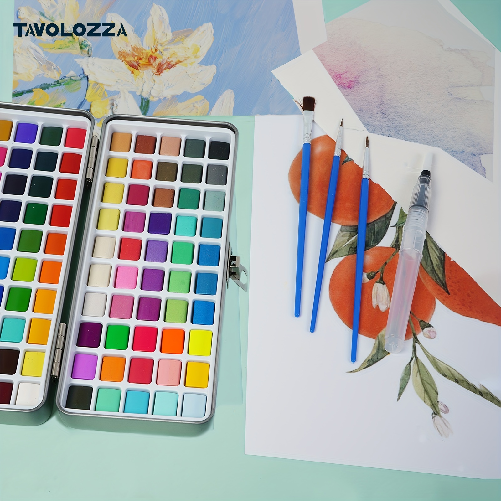 Tavolozza Art Watercolor Paint Essential Set - 100 Vibrant Colors -  Lightweight And Portable - Perfect For Budding Hobbyists And Professional  Artists