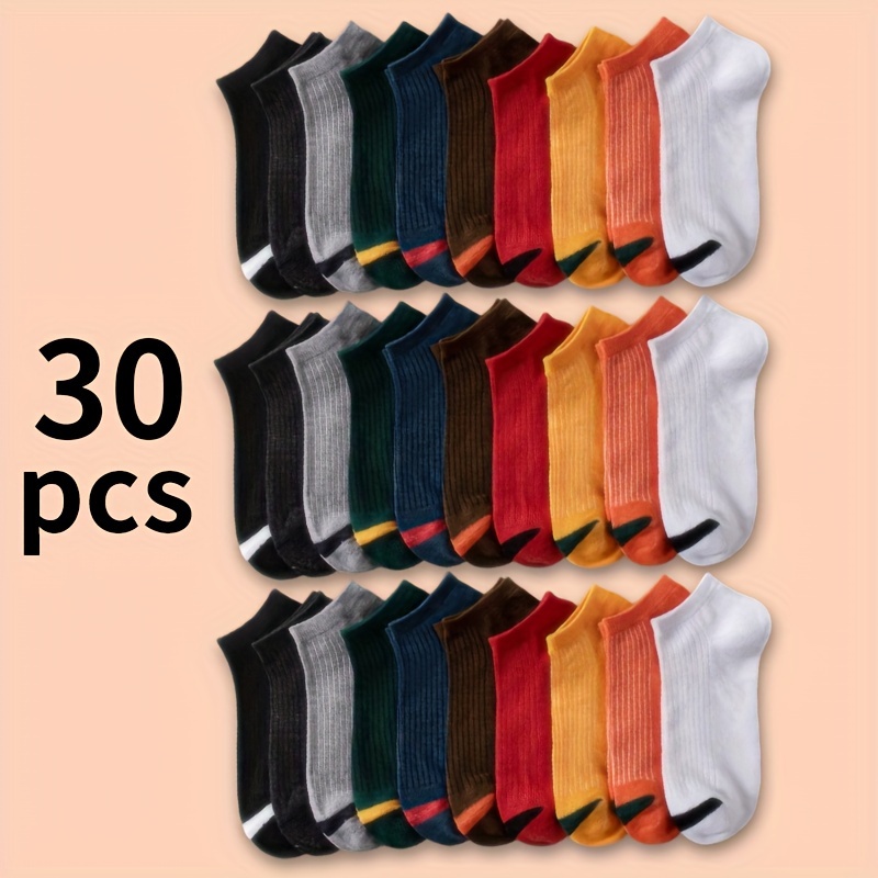 10/20/30 Pairs Ankle Sports Socks, Soft & Lightweight All-match Socks, Women's Stockings & Hosiery