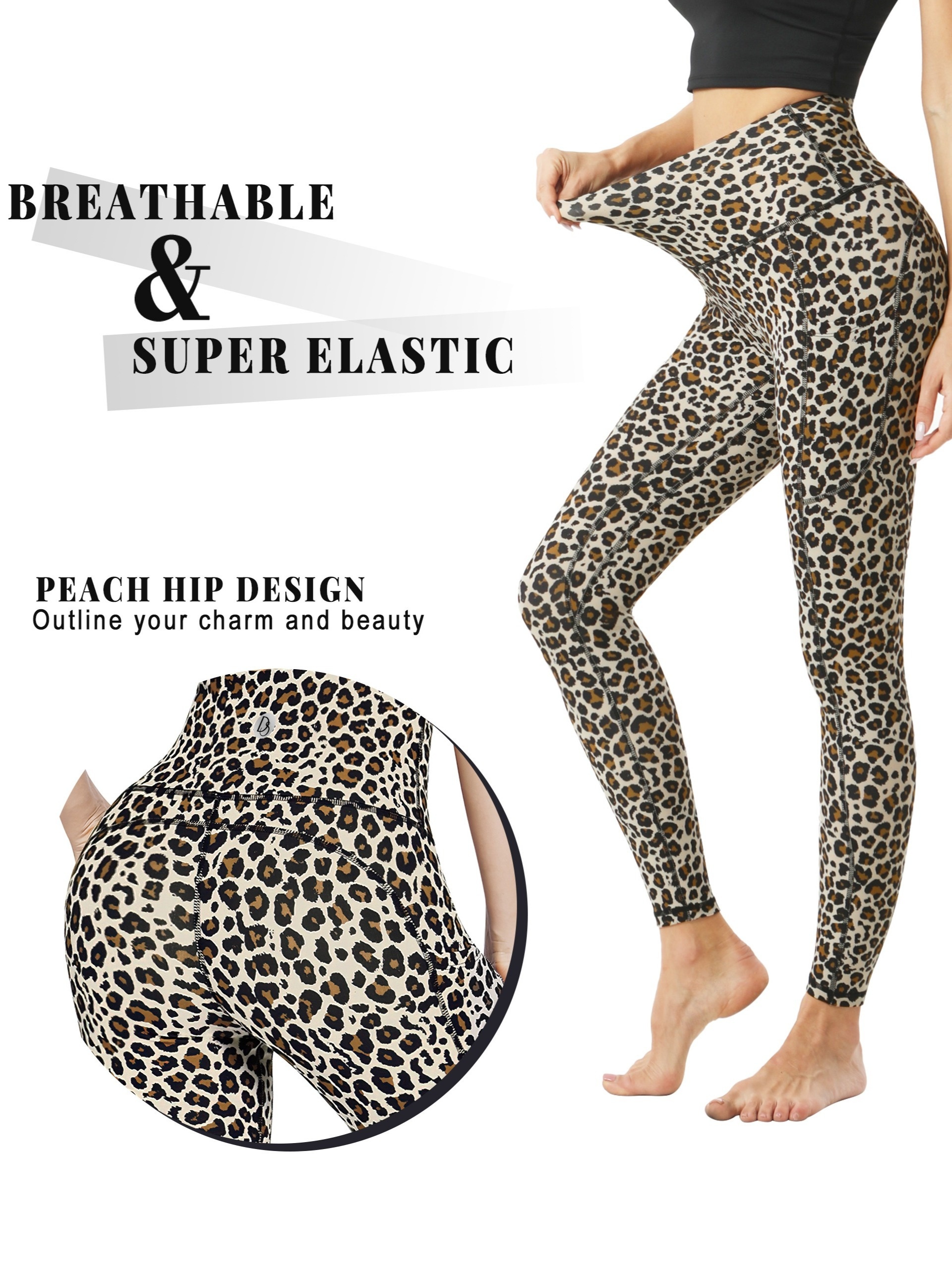 Leopard Print Yoga Leggings - Temu Canada