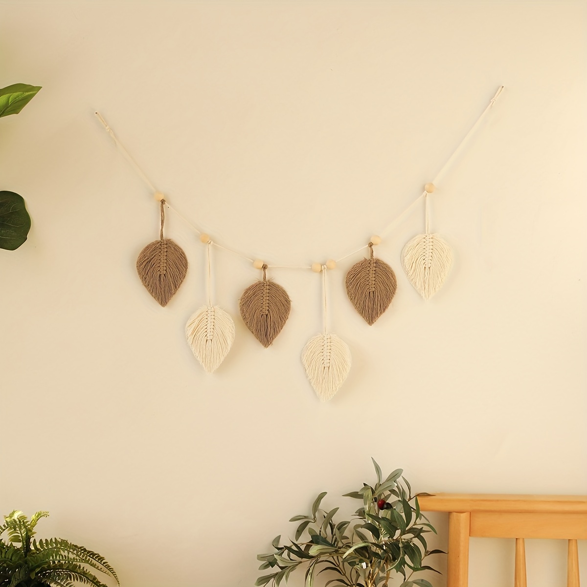 Rope woven leaf wall decor new arrivals