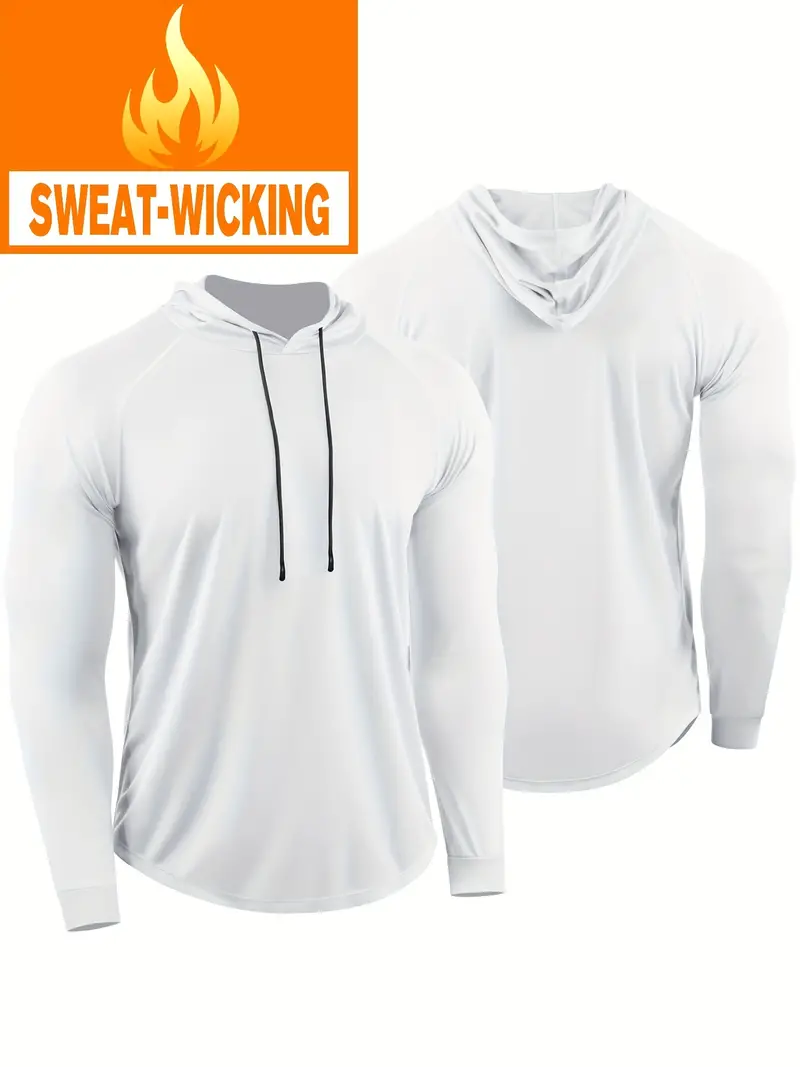 Men's Loose Casual Sports Hooded Shirt, Breathable Quick Drying Top For  Training Fitness Sports Gym