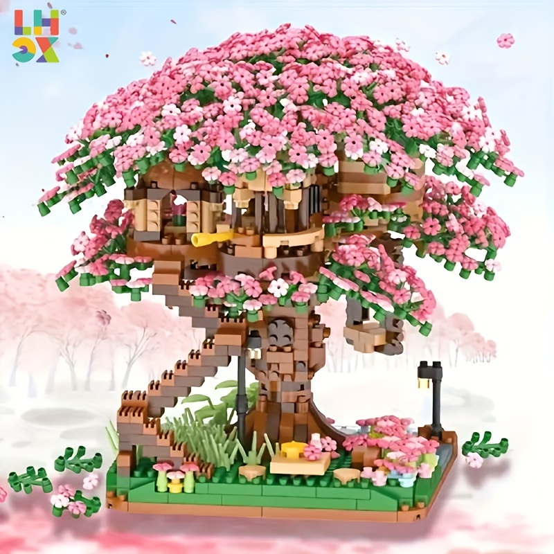 LOZ Flower City Pink Mini Sakura Cherry Tree Peach Flower Bonsai