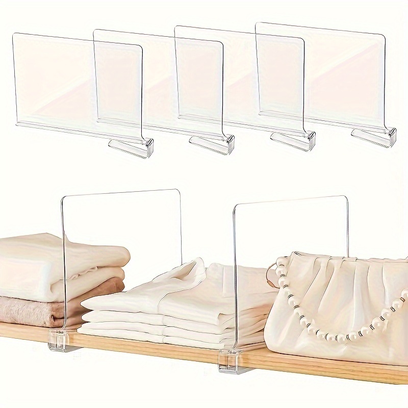 Acrylic Shelf Dividers Closets Shelving Organization - Temu