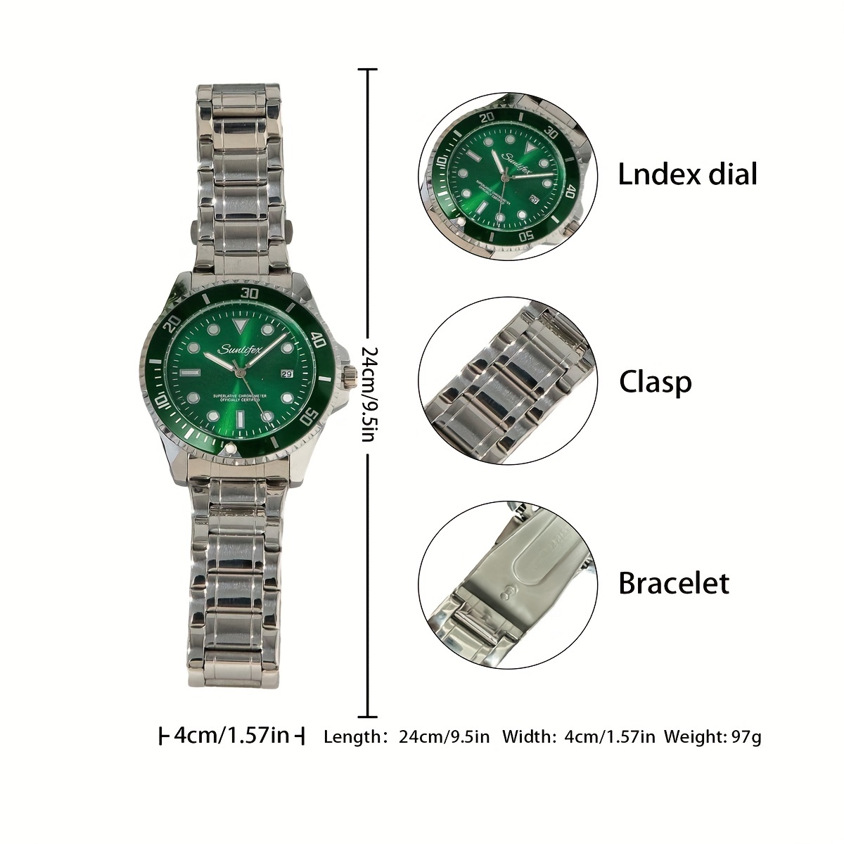  Lorus Reloj analógico de cuarzo para hombre con esfera verde y  correa de nailon verde RH919NX9, Verde, Reloj de cuarzo : Ropa, Zapatos y  Joyería