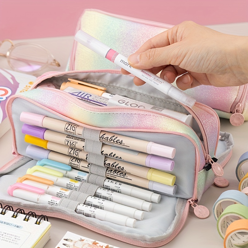 Big Pencil Case Pencilcase Cases Pouch Double Windows School Bags For Girls  Supplies Lapiceras Estuche Escolar Papeleria Kawaii