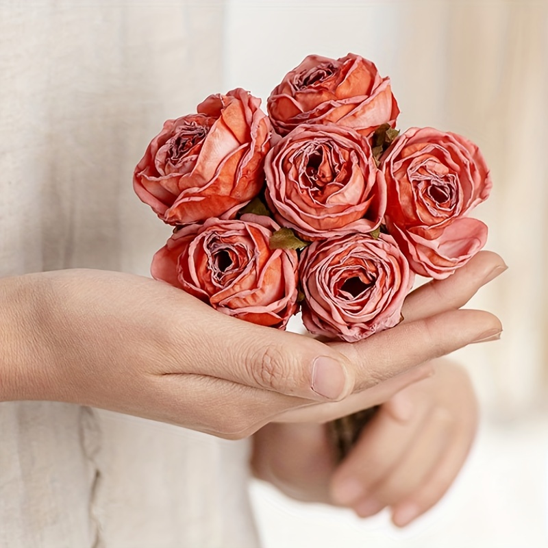 Retro Artificial Rose Flower Simulation Rose Bouquet - Temu