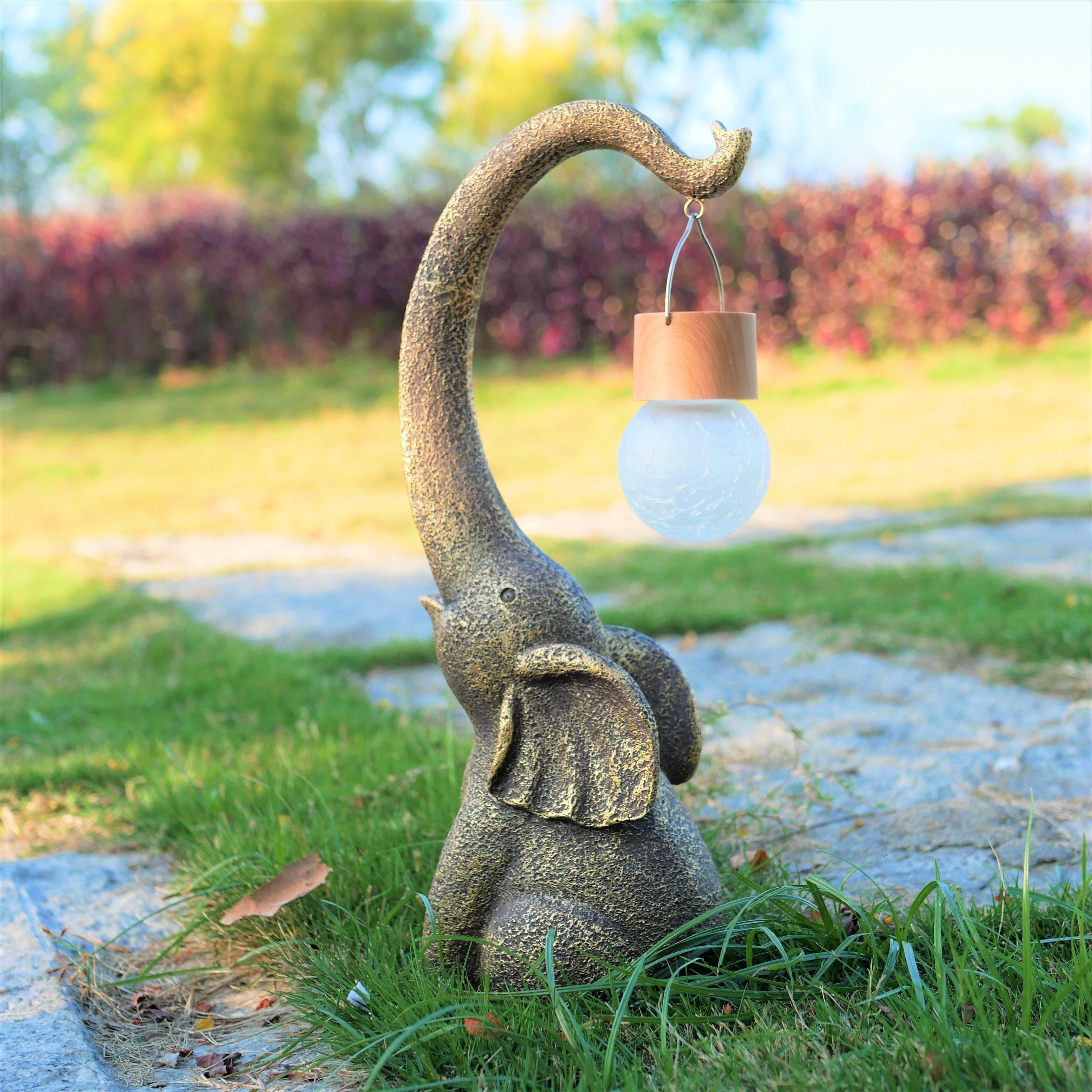 

Vintage Golden Elephant Hanging Light, Resin Solar Light, For Garden, Yard, Lawn, Balcony, Pond, Doorway, Special Gifts For Friends In Holiday