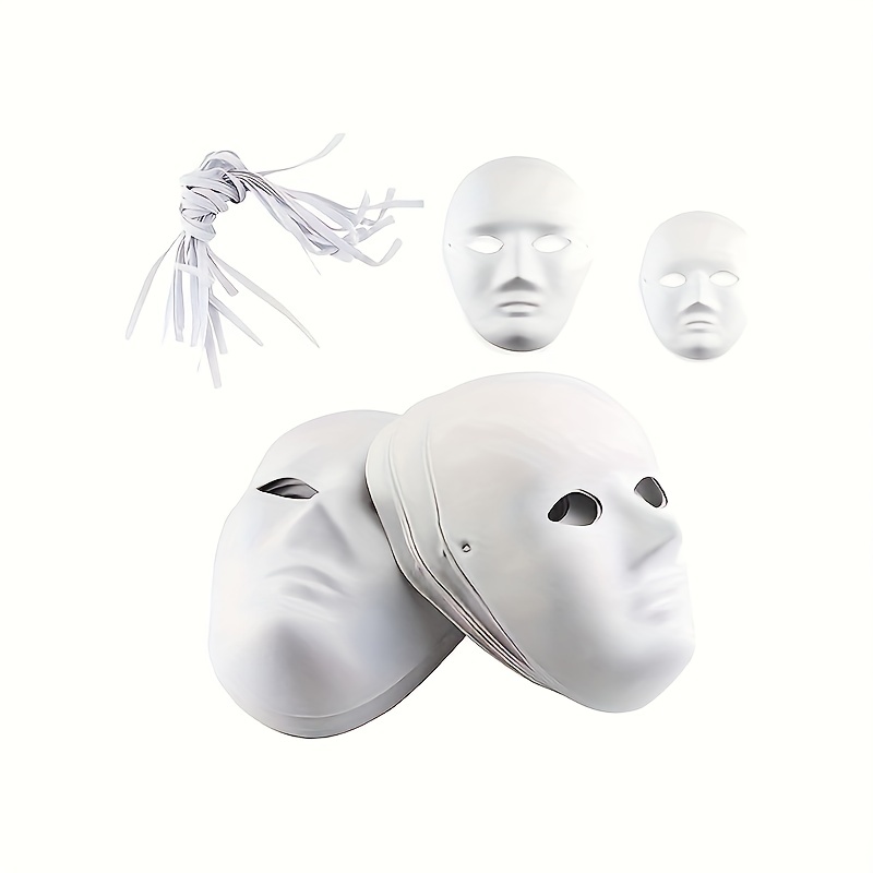 50 Pieces Paper Mache Mask for Craft Blank White Mask to Decorate Paintable  Mask Costume DIY Full Face Mask Opera Mask for Masquerade Decoration Art  Cosplay Dance Party Halloween Women Men Kids