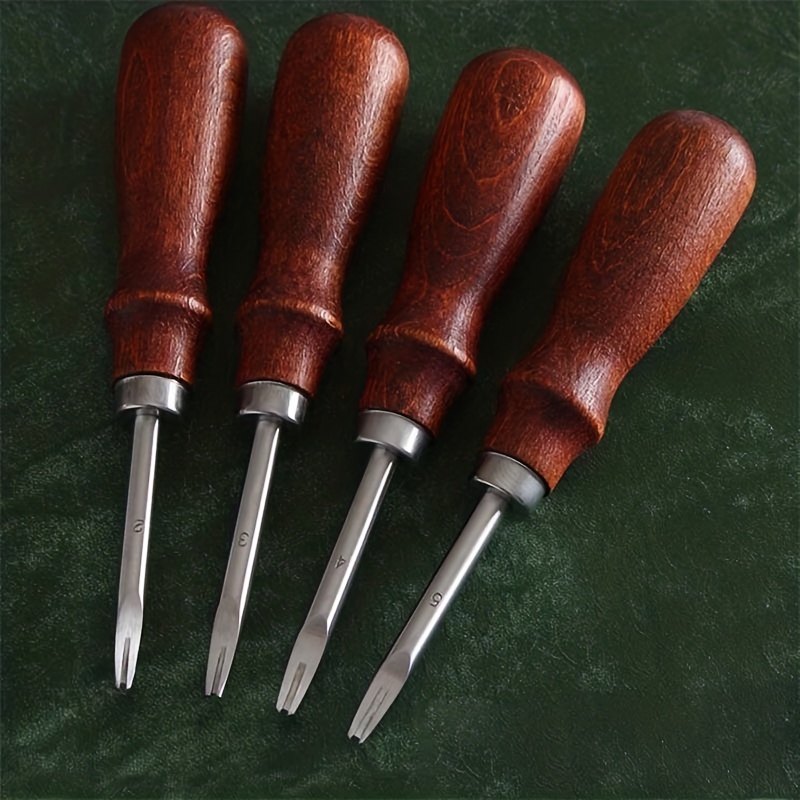 Diy Leather Tool Fine Steel Sharp Wood Handle Japanese Style - Temu