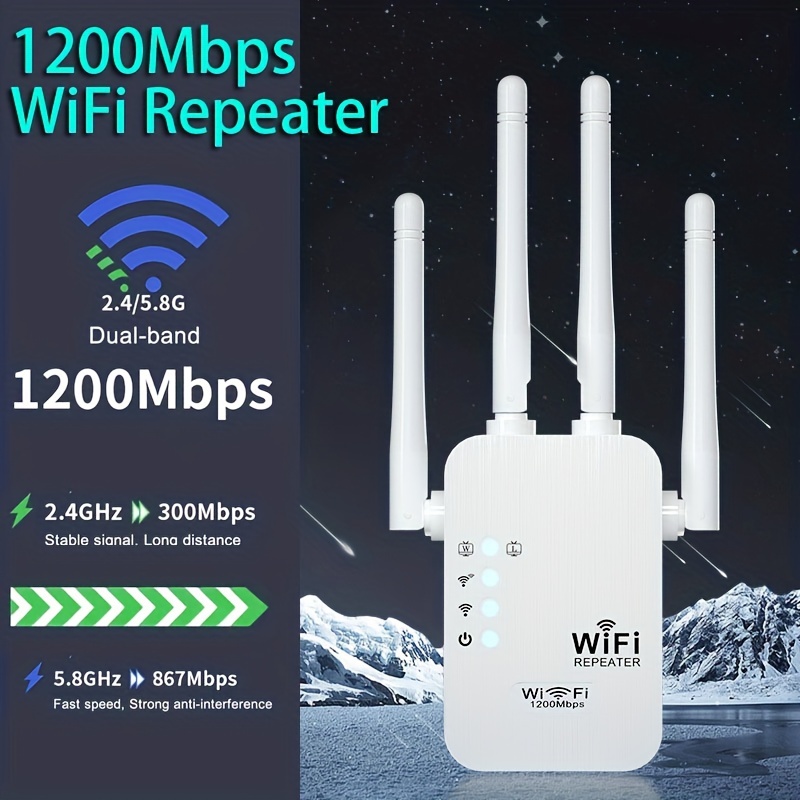 Wifi Extender Wifi Booster 6x Stronger 1200mbps Wifi 2.4 - Temu