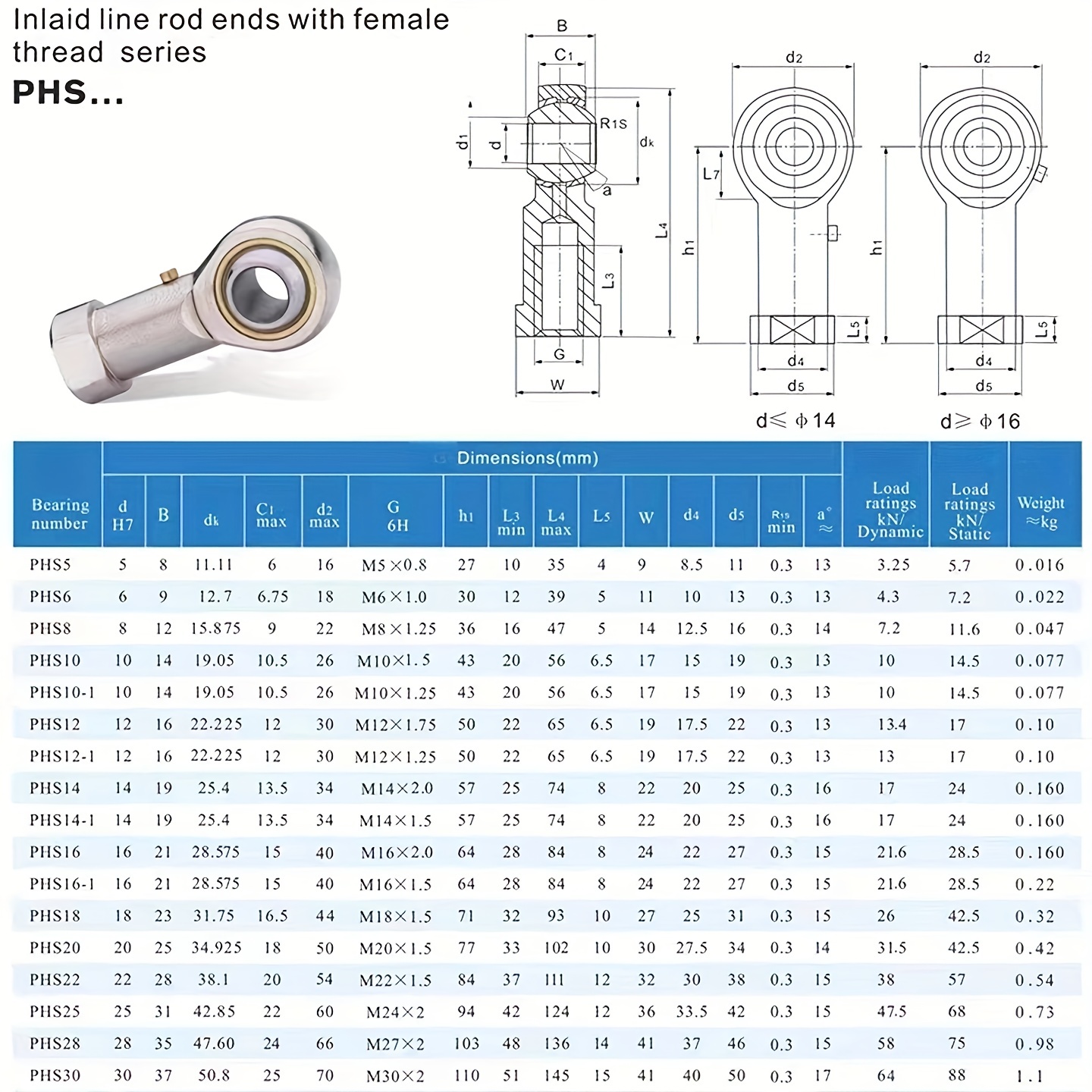 1PCS POS6 M6 Loch 6 Mm Metric Fisch Eye Rod End Lager Außengewinde