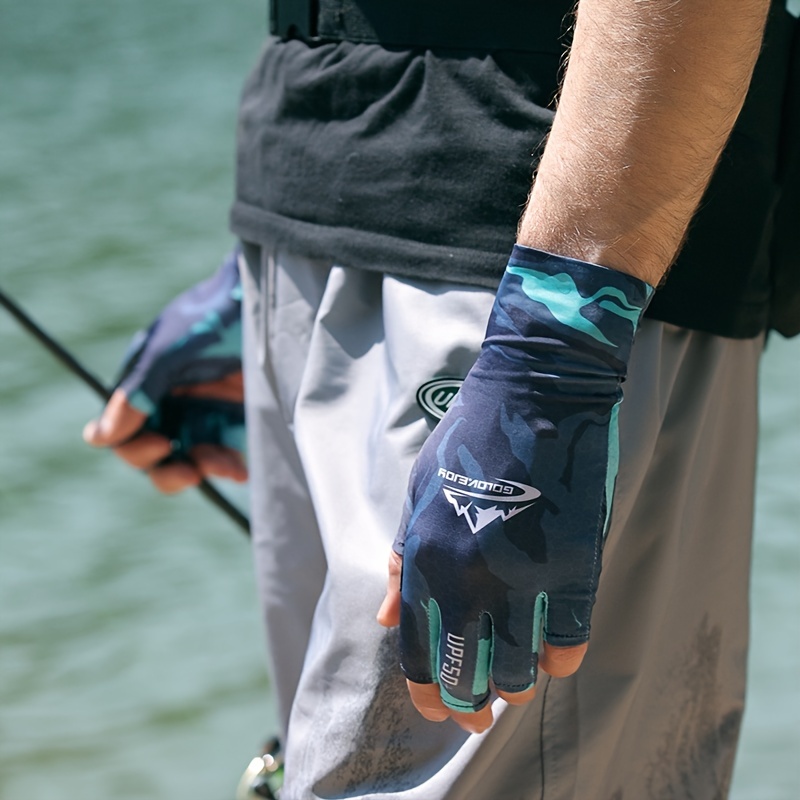 Fingerless Fishing Gloves UV Protection Fishing Sun Gloves for Men