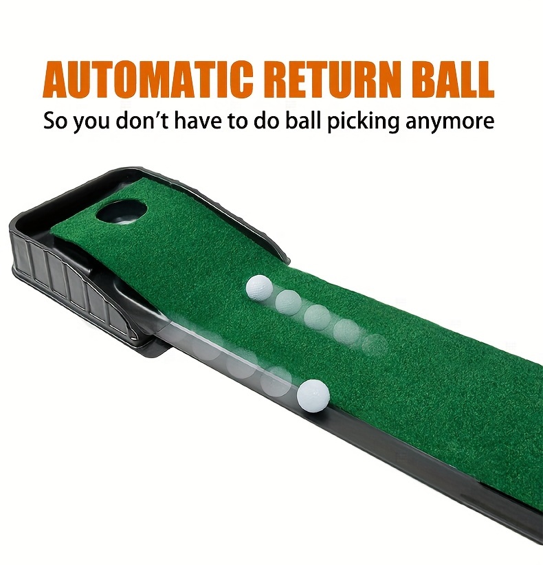 golf putting mat automatic ball return putting mat golf putting exerciser with 6 pu balls for office indoor details 2