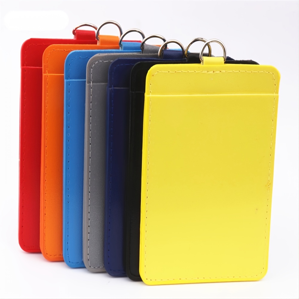 Luxury Pu Leather Double Card Sleeve Id Badge Case - Perfect Bank Credit Card  Holder Accessory! - Temu